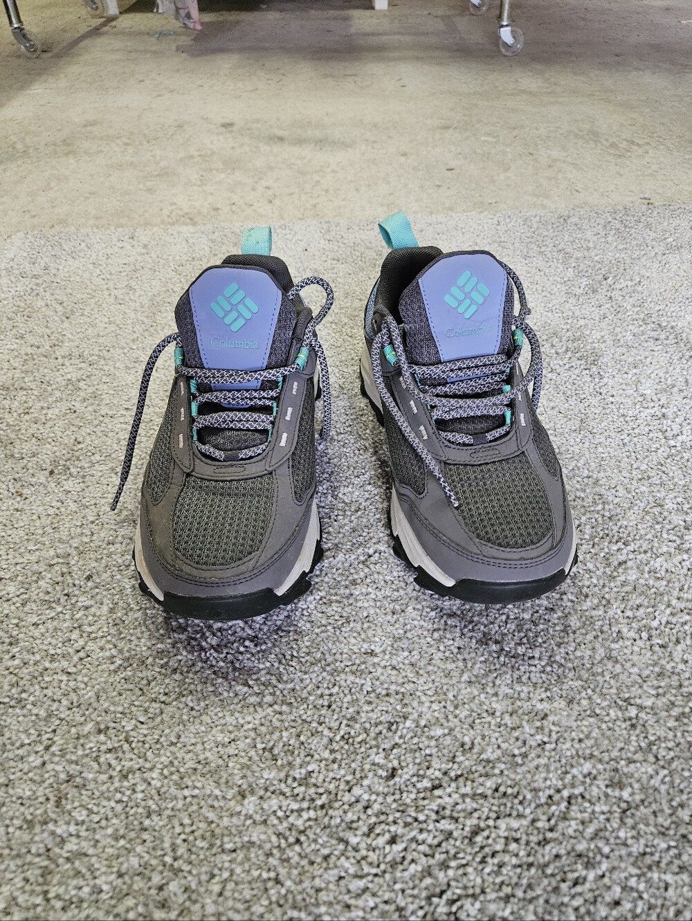 Columbia Ladies Gray and Teal Trail Sneakers
